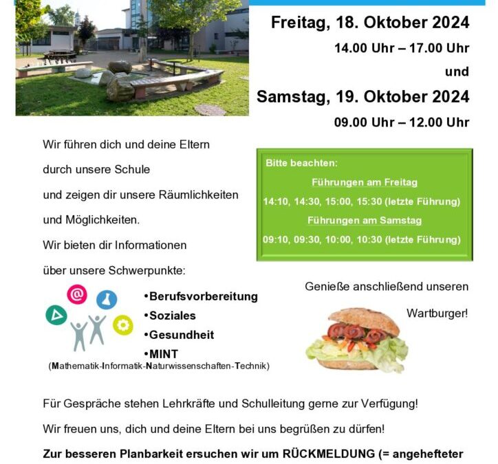 Tag der offenen Tür (18. & 19. Okt.)